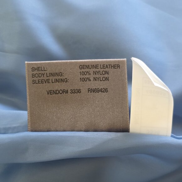 Wilsons Leather Kids Jacket Youth Girls XL Womens S/M Blue  Leather LS Lined VTG - Picture 13 of 16